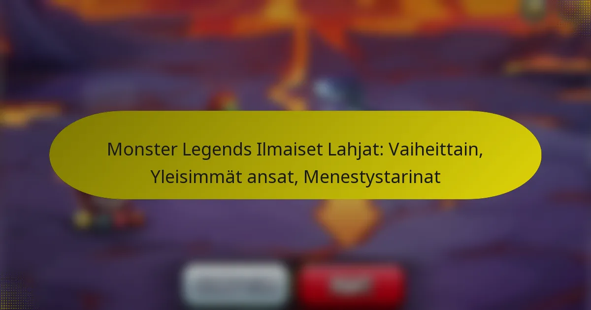 Monster Legends Ilmaiset Lahjat: Vaiheittain, Yleisimmät ansat, Menestystarinat
