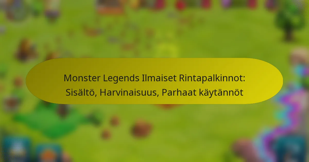 Monster Legends Ilmaiset Rintapalkinnot: Sisältö, Harvinaisuus, Parhaat käytännöt