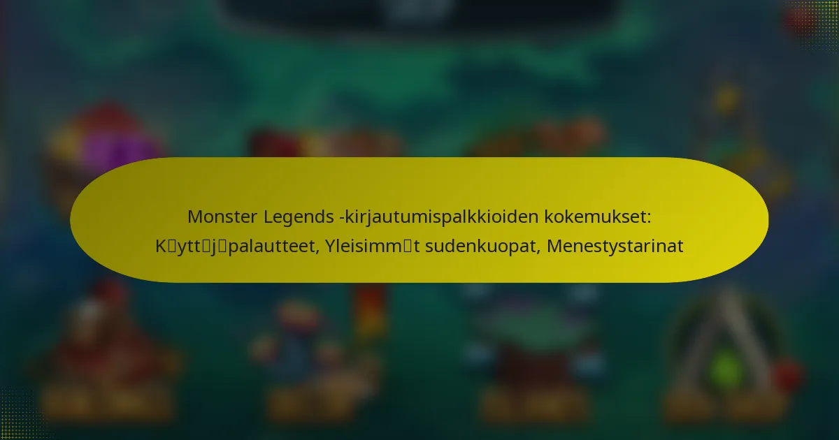Monster Legends -kirjautumispalkkioiden kokemukset: Käyttäjäpalautteet, Yleisimmät sudenkuopat, Menestystarinat