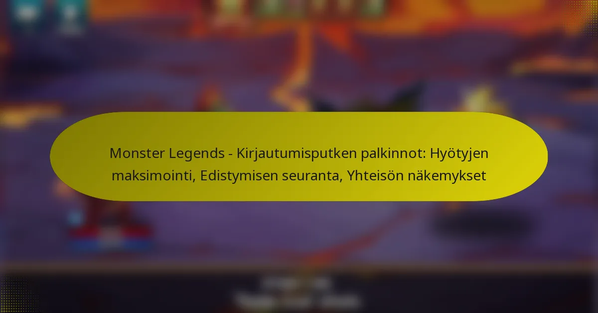Monster Legends – Kirjautumisputken palkinnot: Hyötyjen maksimointi, Edistymisen seuranta, Yhteisön näkemykset
