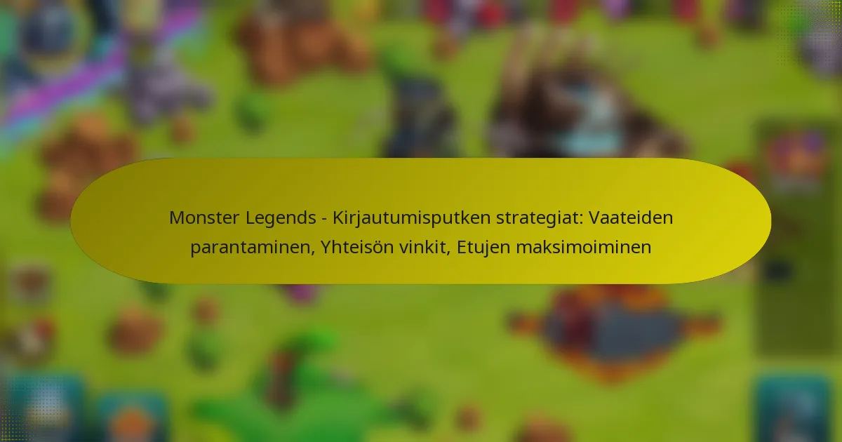 Monster Legends – Kirjautumisputken strategiat: Vaateiden parantaminen, Yhteisön vinkit, Etujen maksimoiminen