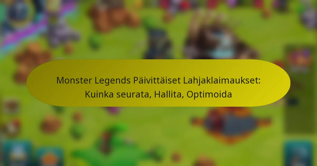 Monster Legends Päivittäiset Lahjaklaimaukset: Kuinka seurata, Hallita, Optimoida