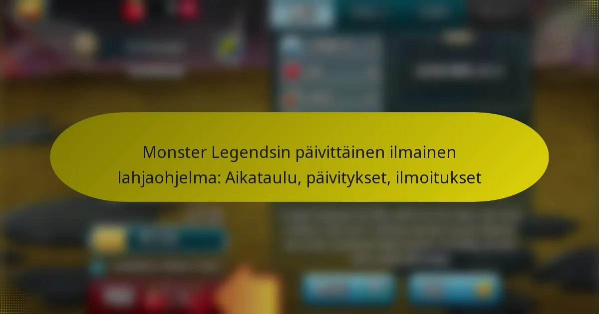 Monster Legendsin päivittäinen ilmainen lahjaohjelma: Aikataulu, päivitykset, ilmoitukset