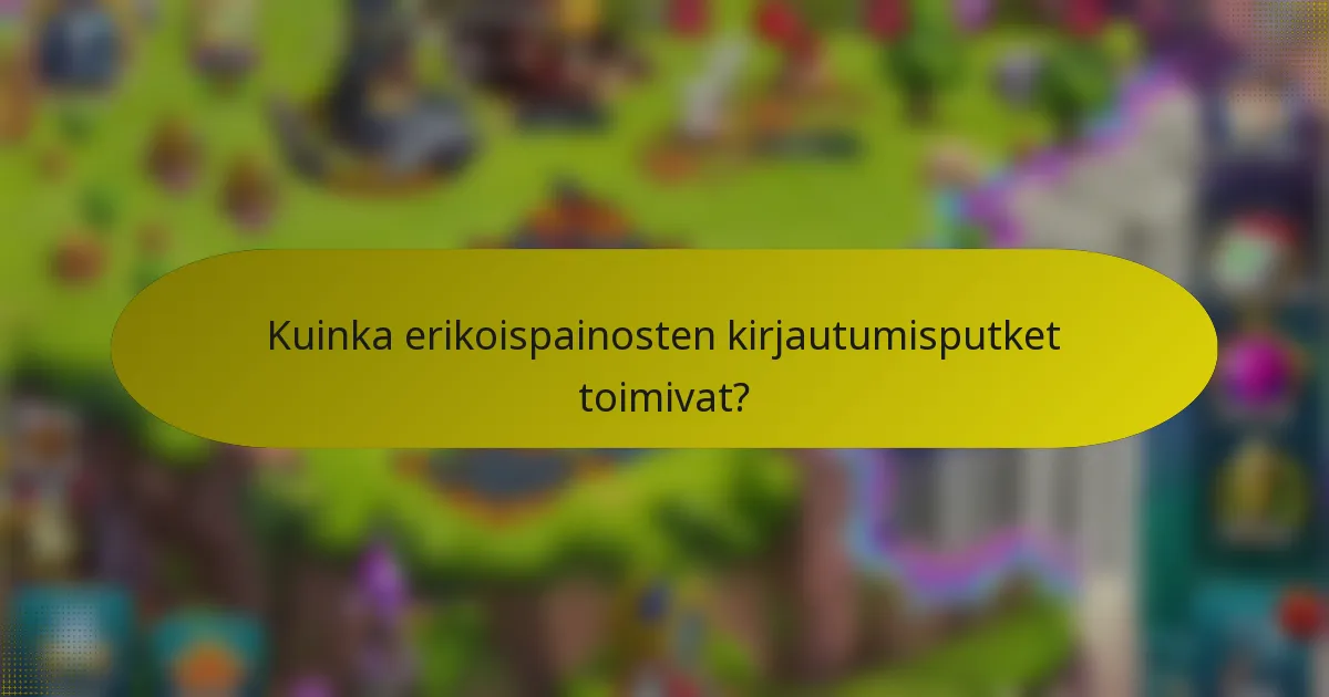 Kuinka erikoispainosten kirjautumisputket toimivat?