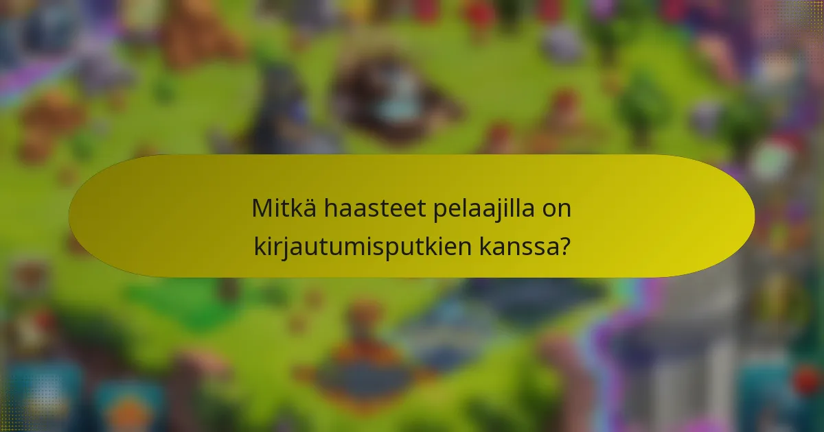 Mitkä haasteet pelaajilla on kirjautumisputkien kanssa?